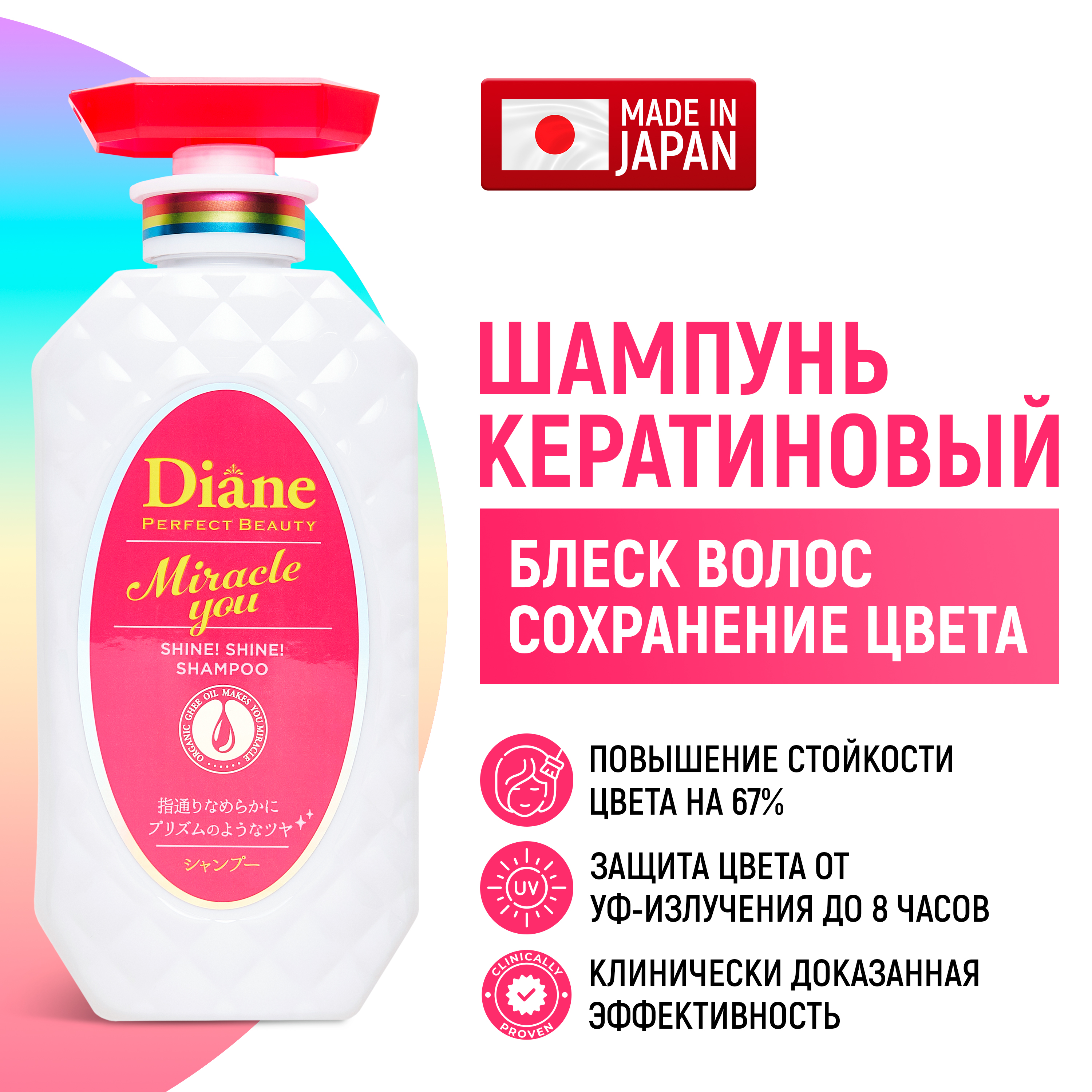 Шампунь Moist Diane Perfect Beauty Miracle You кератиновый для блеска и восстановления шампунь moist diane botanical refresh
