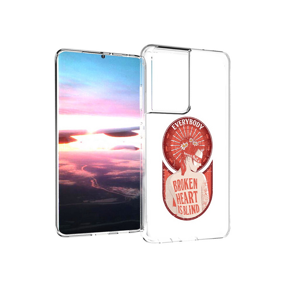 

Чехол MyPads Tocco для Samsung Galaxy S21 Ultra девушка разбитое сердце (PT157307.497.310), Прозрачный, Tocco