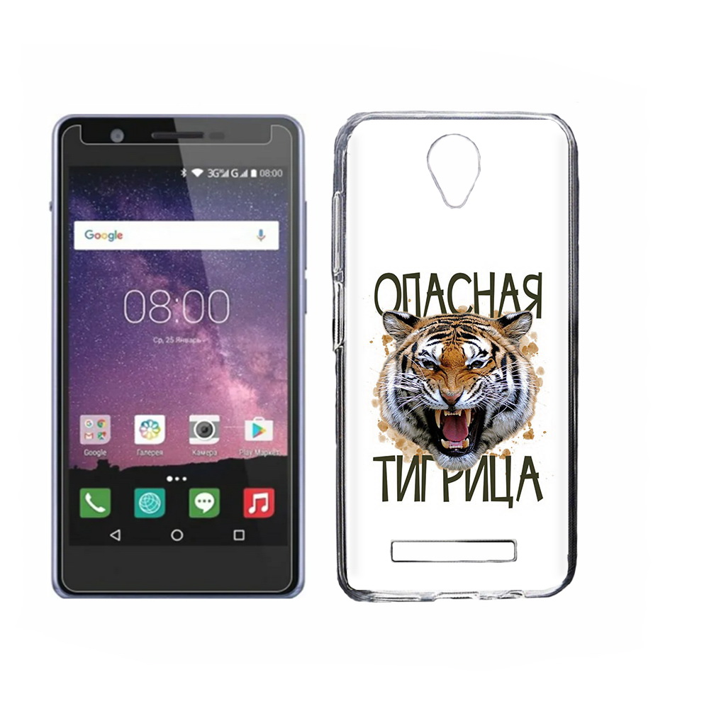 

Чехол MyPads Tocco для Philips S318 опасная тигрица, Прозрачный, Tocco