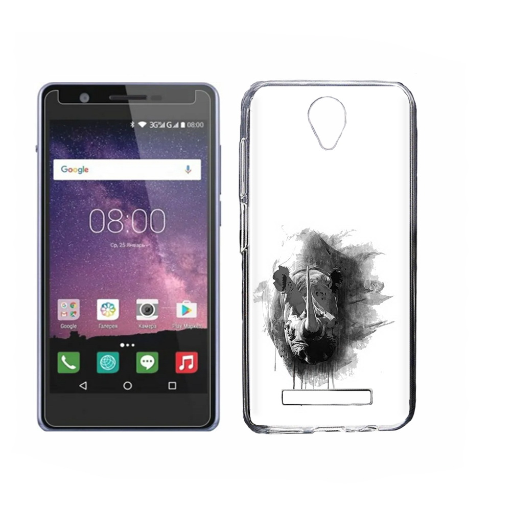 

Чехол MyPads Tocco для Philips S318 носорог, Прозрачный, Tocco
