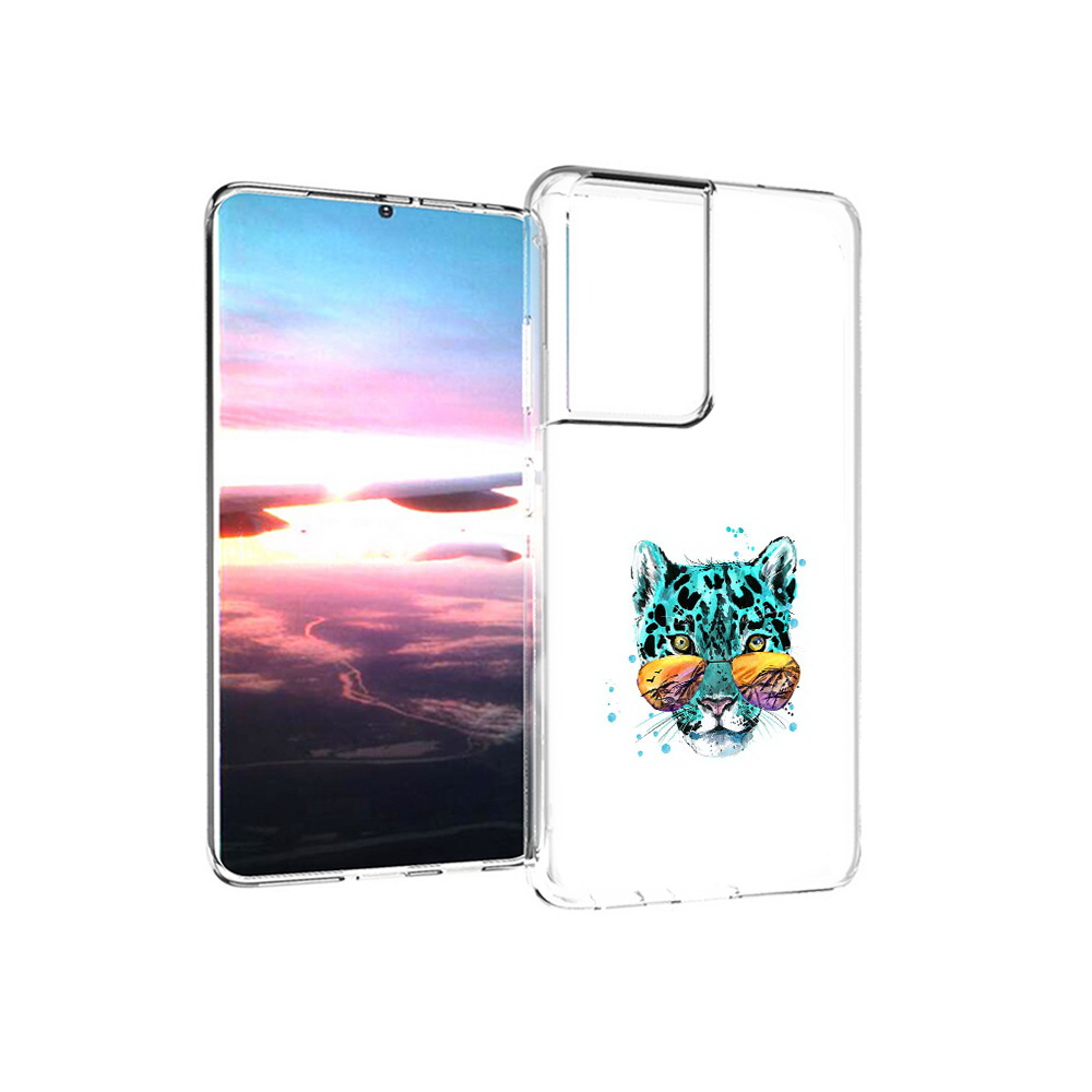 

Чехол MyPads Tocco для Samsung Galaxy S21 Ultra голубой лео (PT157307.497.294), Прозрачный, Tocco
