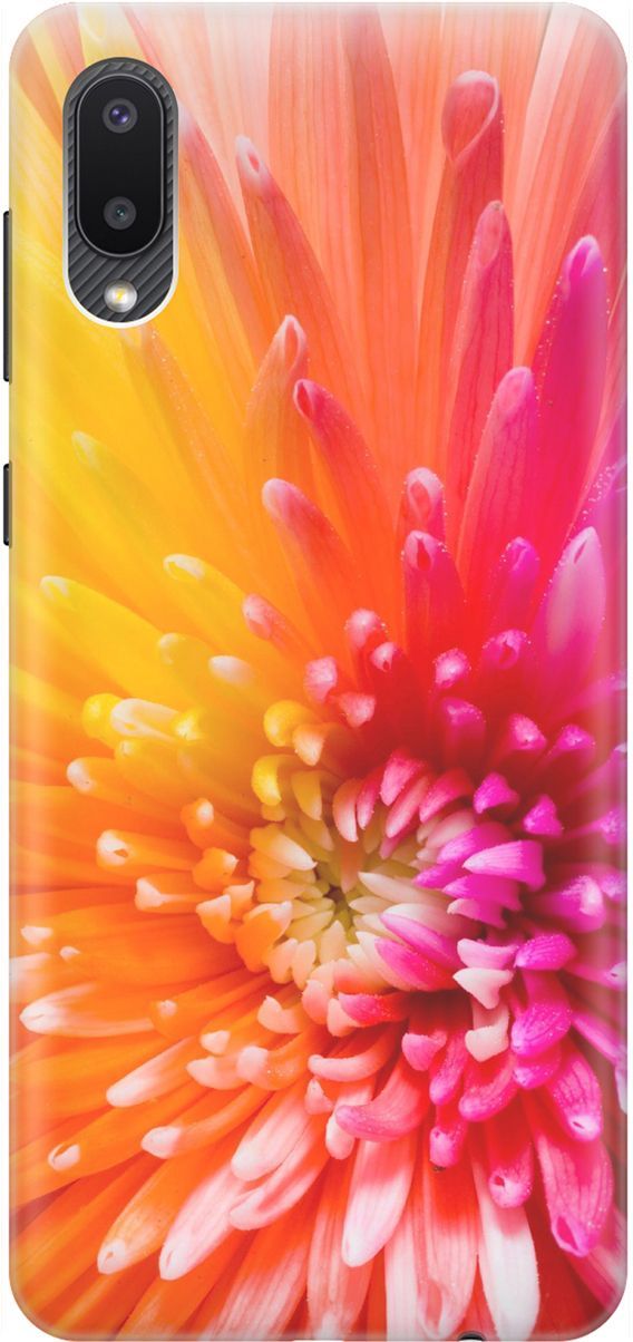 

Силиконовый чехол на Samsung Galaxy A02 "Розовая хризантема", Оранжевый;розовый, 1526
