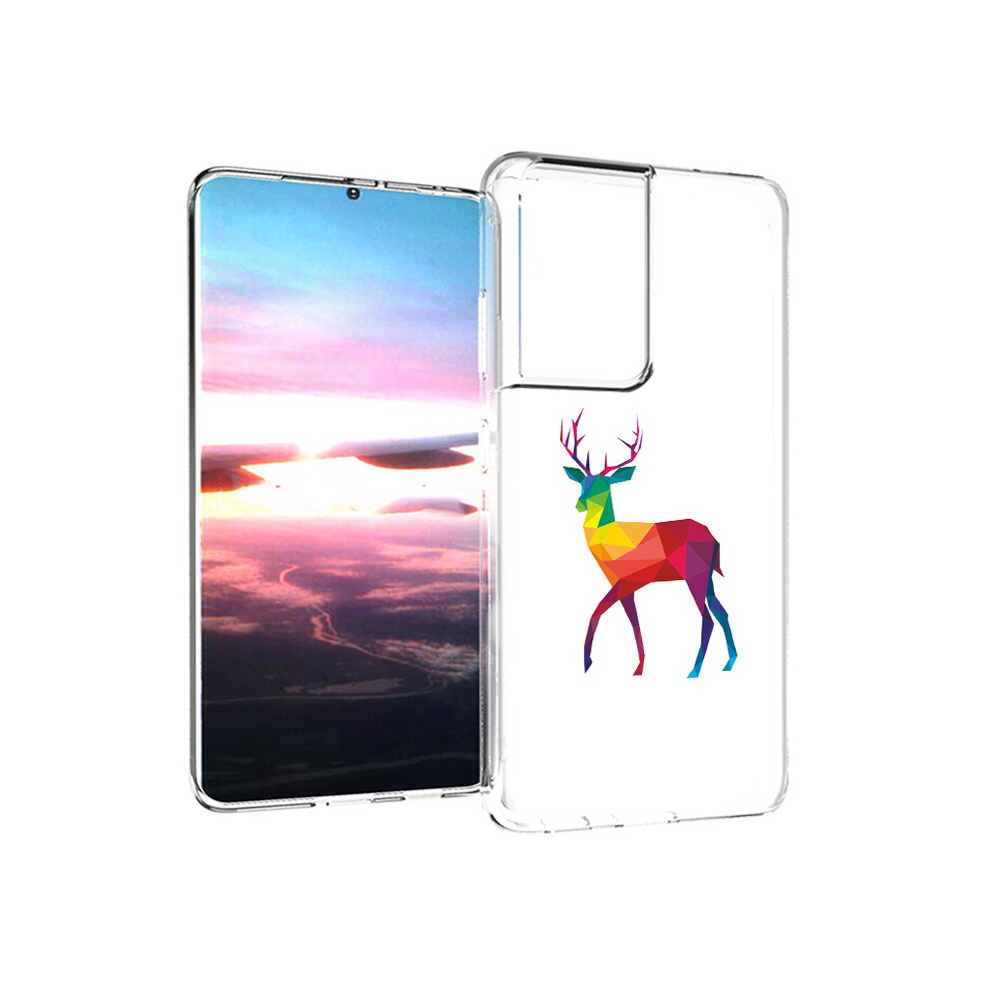 

Чехол MyPads Tocco для Samsung Galaxy S21 Ultra геометрический олень (PT157307.497.286), Прозрачный, Tocco