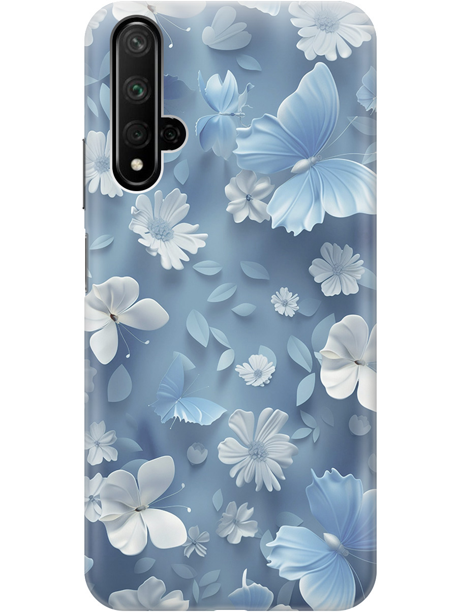 

Силиконовый чехол на Honor 20, Huawei Nova 5T с принтом "Голубые бабочки", Прозрачный;белый;голубой, 721508910