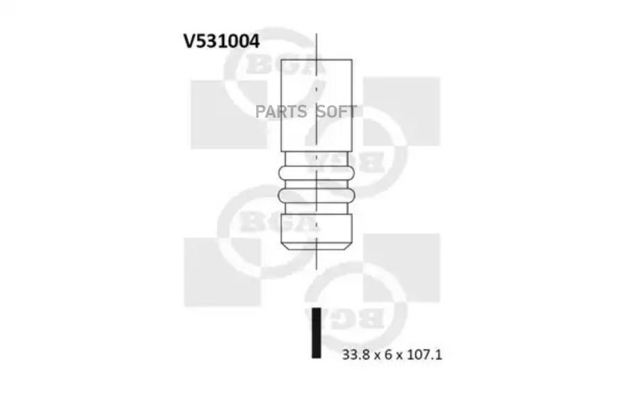 

Bga V531004 Клапан 33.8X6X107.1 Ex Cit/Pgt 2.0Hdi (Dw10Ated) 98-