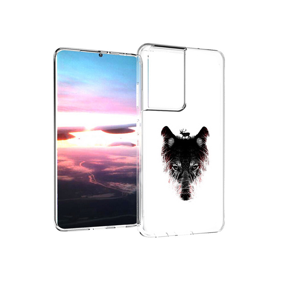 

Чехол MyPads Tocco для Samsung Galaxy S21 Ultra волк в траве (PT157307.497.267), Прозрачный, Tocco