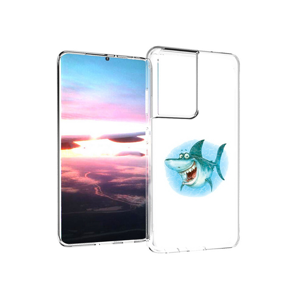 

Чехол MyPads Tocco для Samsung Galaxy S21 Ultra веселая акула (PT157307.497.261), Прозрачный, Tocco