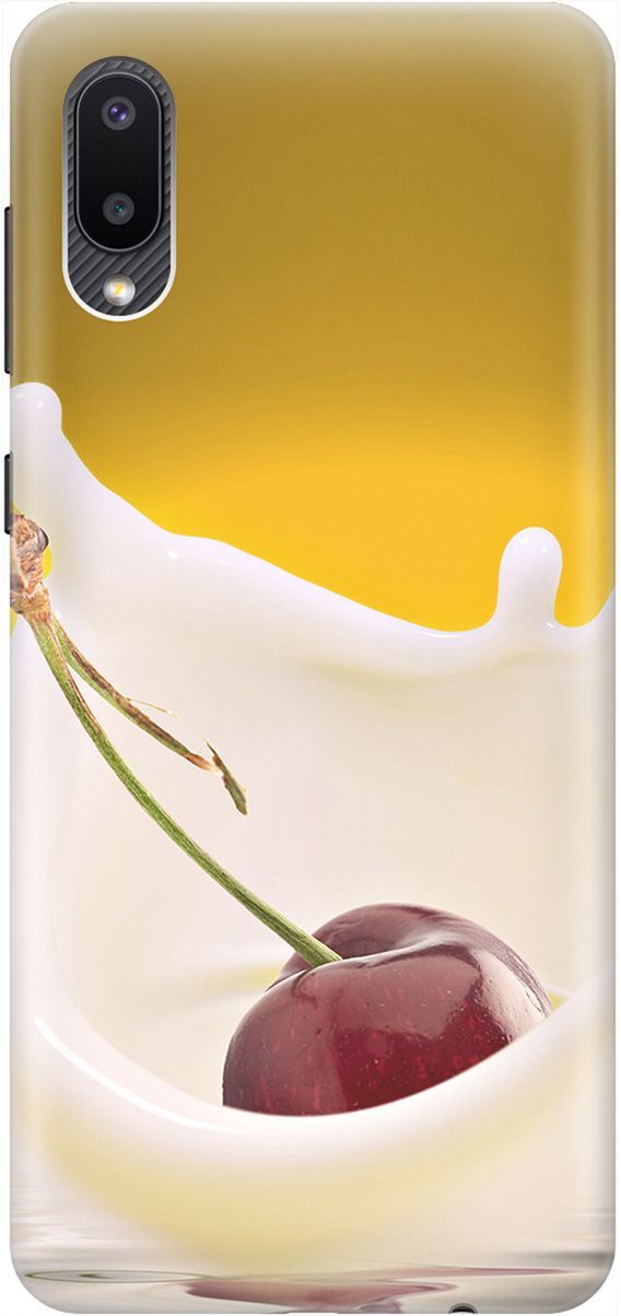 

Силиконовый чехол на Samsung Galaxy A02 "Ягода в молоке", Белый;желтый, 1962