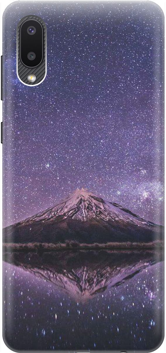 

Силиконовый чехол на Samsung Galaxy A02 "Гора и звездное небо", Синий;фиолетовый, 1526
