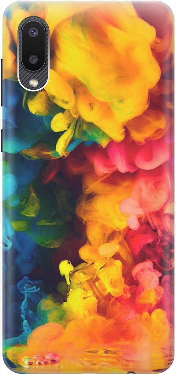 

Силиконовый чехол на Samsung Galaxy A02 "Красочное буйство", Желтый;розовый, 1526