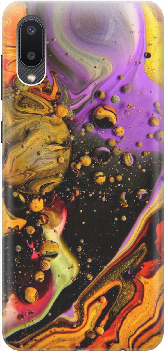 

Силиконовый чехол на Samsung Galaxy A02 "Разноцветные капли", Желтый;оранжевый, 1526