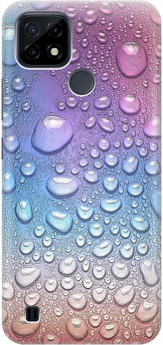 

Силиконовый чехол на realme C21 "Множество капель", Синий;фиолетовый, 1523