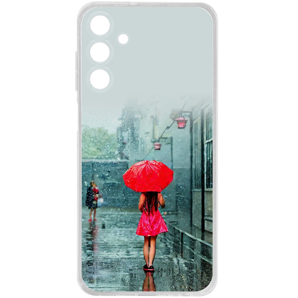 

Чехол-накладка Krutoff Clear Case Красный зонтик для Samsung Galaxy M15, Прозрачный