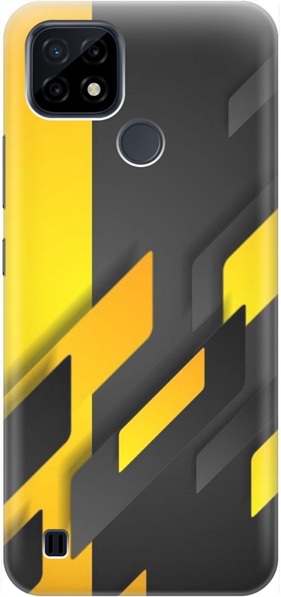 

Силиконовый чехол на realme C21 "Черно-желтая абстракция", Желтый;черный, 1523