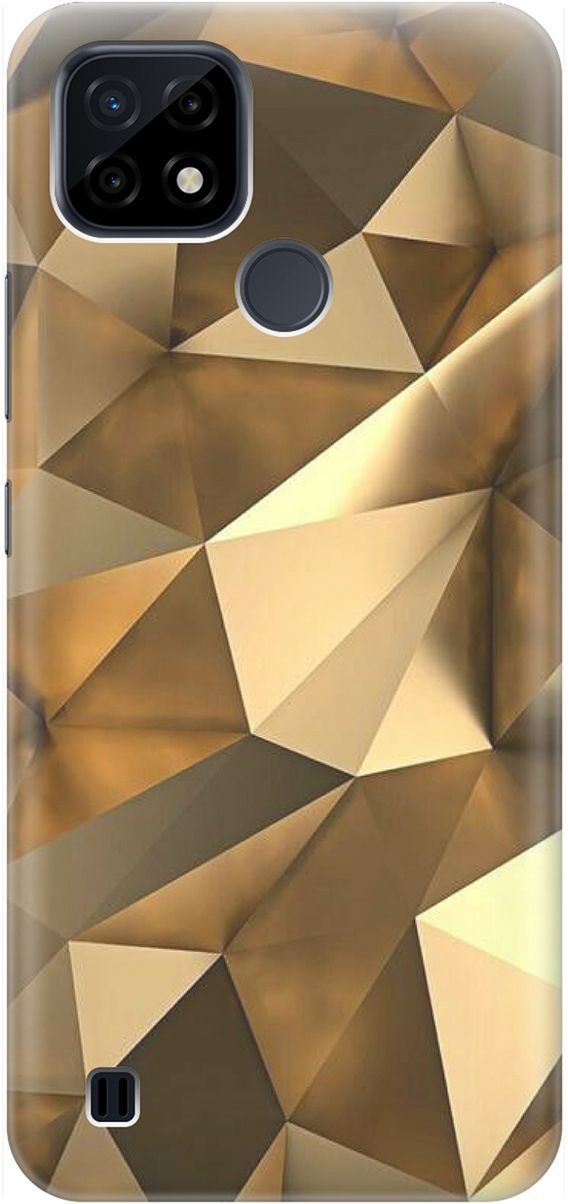 

Силиконовый чехол на realme C21 "Бронзовые грани", Коричневый, 1523