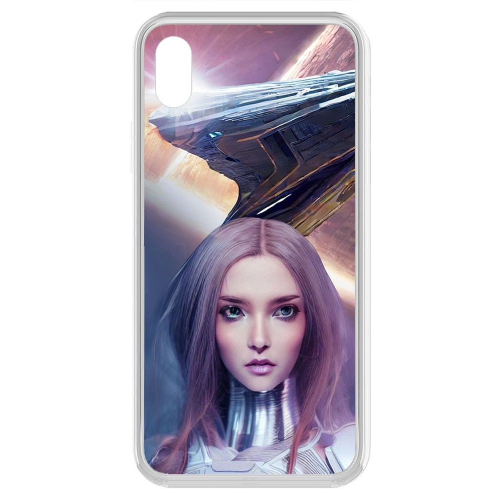 

Чехол-накладка Krutoff Clear Case Космодевушка для iPhone XR