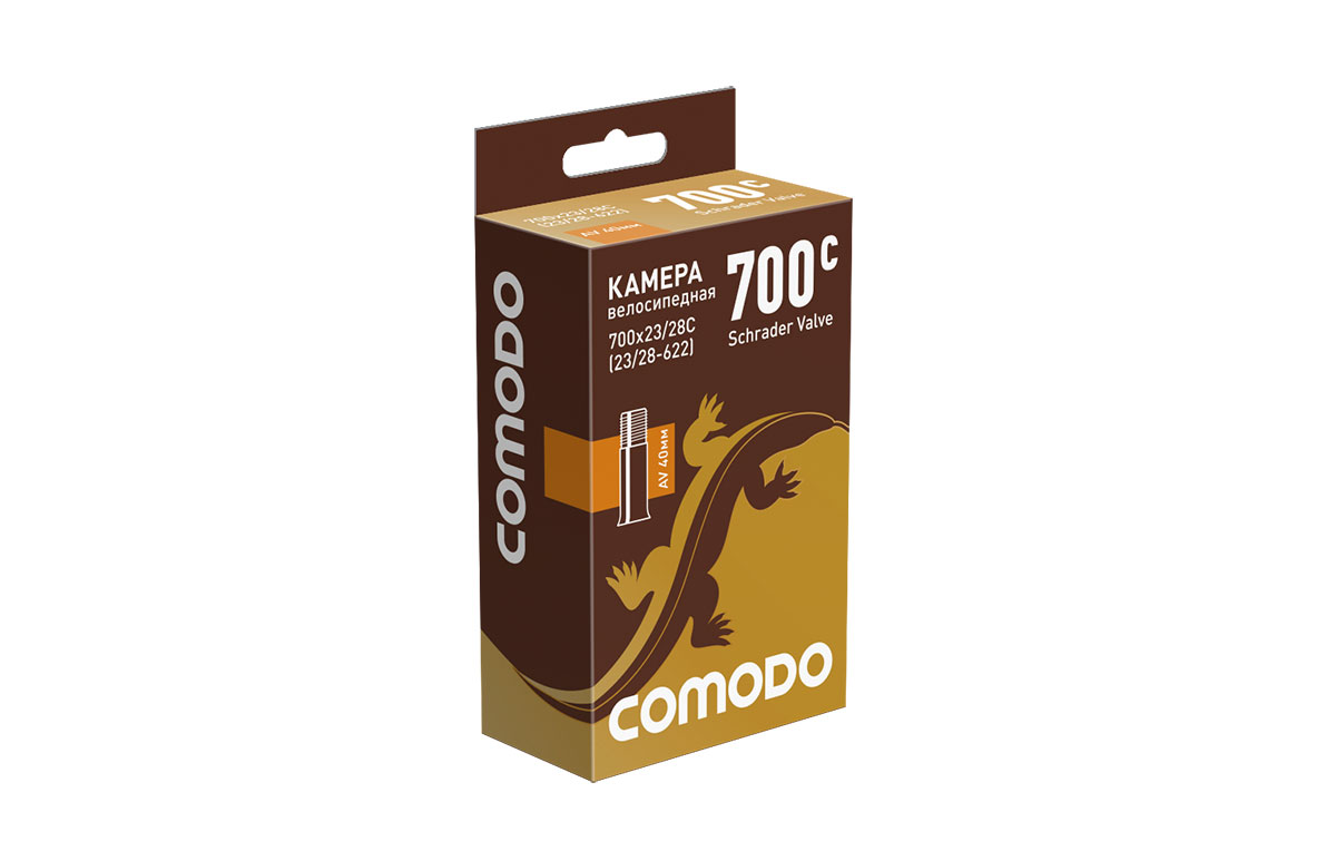 Велосипедная камера COMODO 700 x 23/28C (23/28 - 622) AV48 мм бутиловая