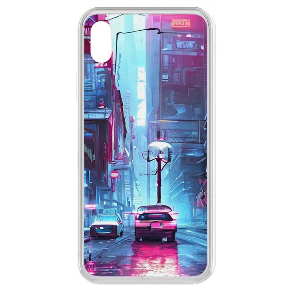 

Чехол-накладка Krutoff Clear Case Киберпанк Улица для iPhone XR, Прозрачный
