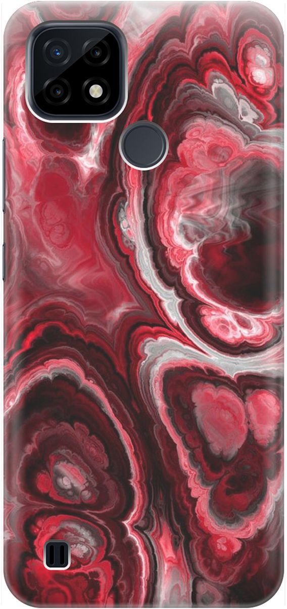 

Силиконовый чехол на realme C21 "Гранатовые краски", Красный, 1523