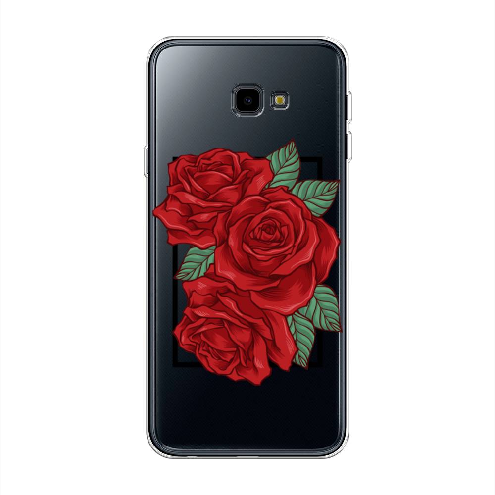 

Чехол на Samsung Galaxy J4 Plus 2018 "Три алые розы", Красный, 26850-2