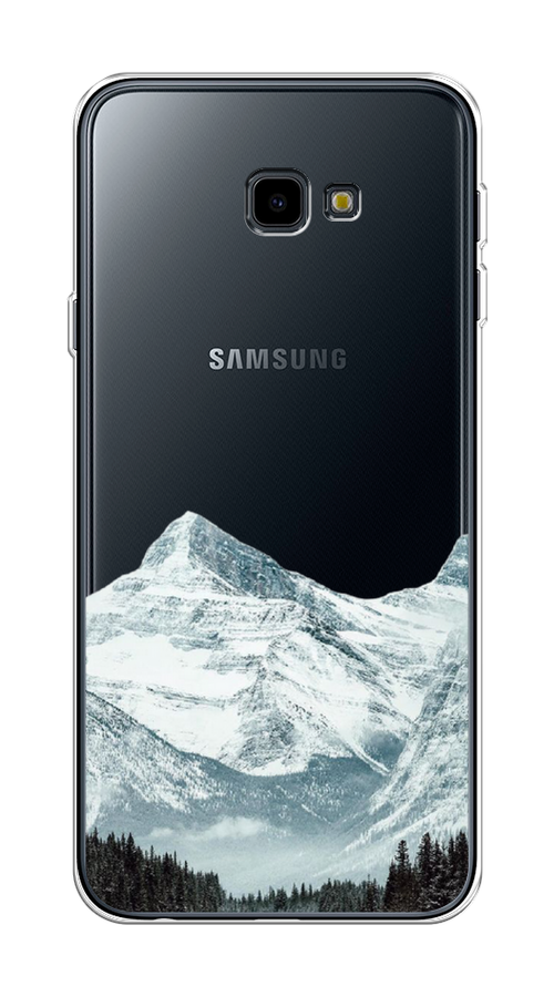 

Чехол на Samsung Galaxy J4 Plus 2018 "Горы арт 1", Белый;зеленый, 26850-2