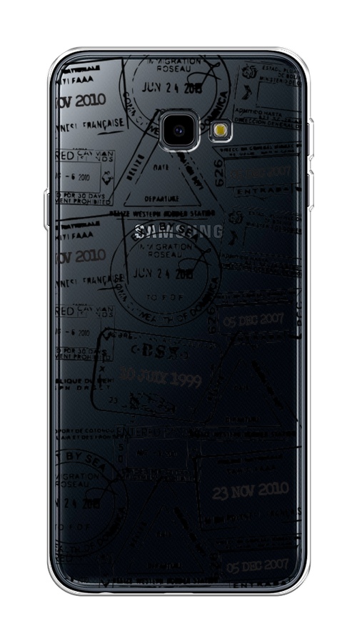 

Чехол на Samsung Galaxy J4 Plus 2018 "Visa stamps 2", Белый;черный;серый, 26850-2
