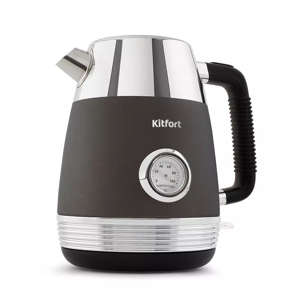 Чайник электрический Kitfort КТ-633-1 1.7 л серый, серебристый паровая швабра kitfort kt 1008 белый серый