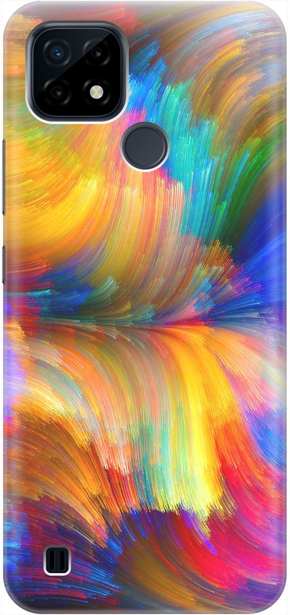 

Силиконовый чехол на realme C21 "Акварельное небо", Желтый;фиолетовый, 1959