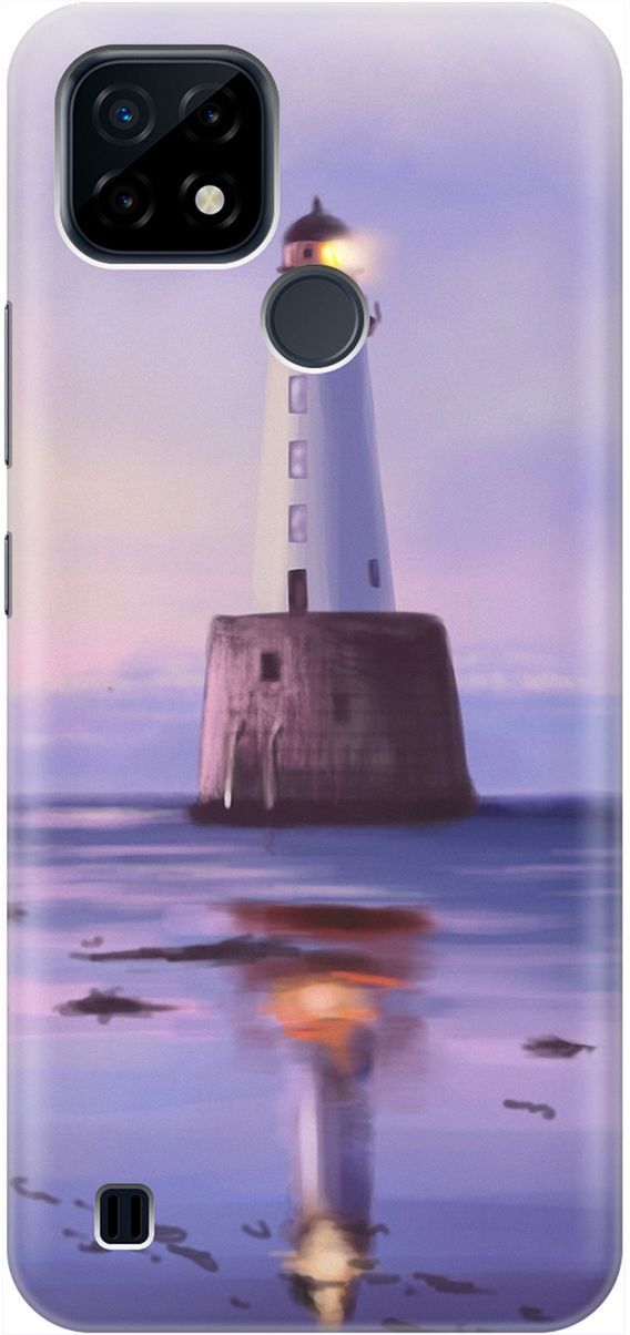 

Силиконовый чехол на realme C21 "Маяк", Синий;фиолетовый, 1959