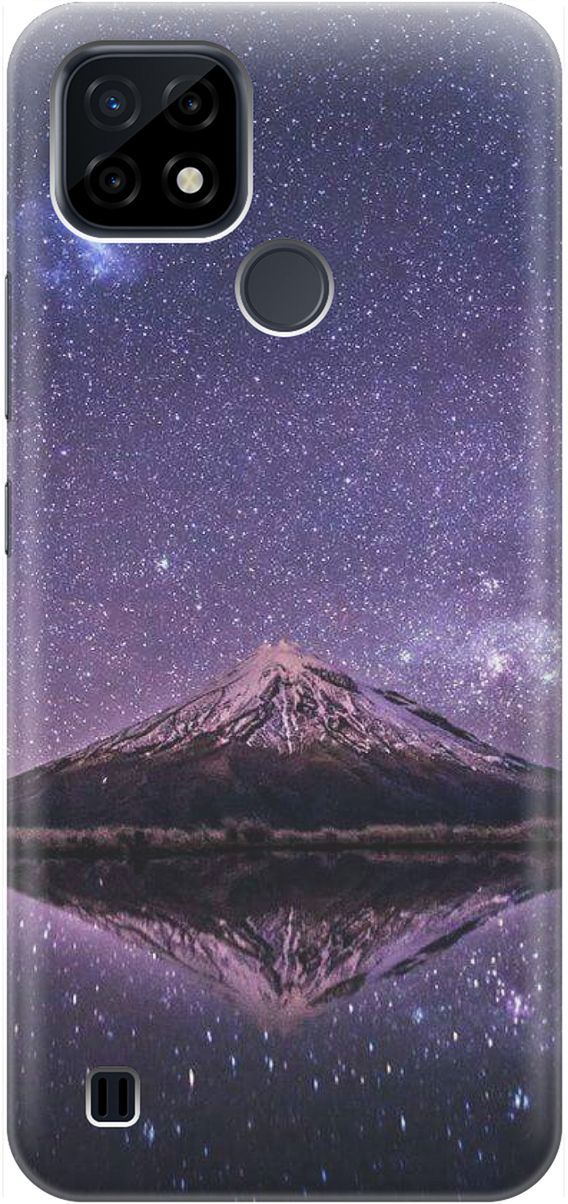 

Силиконовый чехол на realme C21 "Гора и звездное небо", Синий;фиолетовый, 1523
