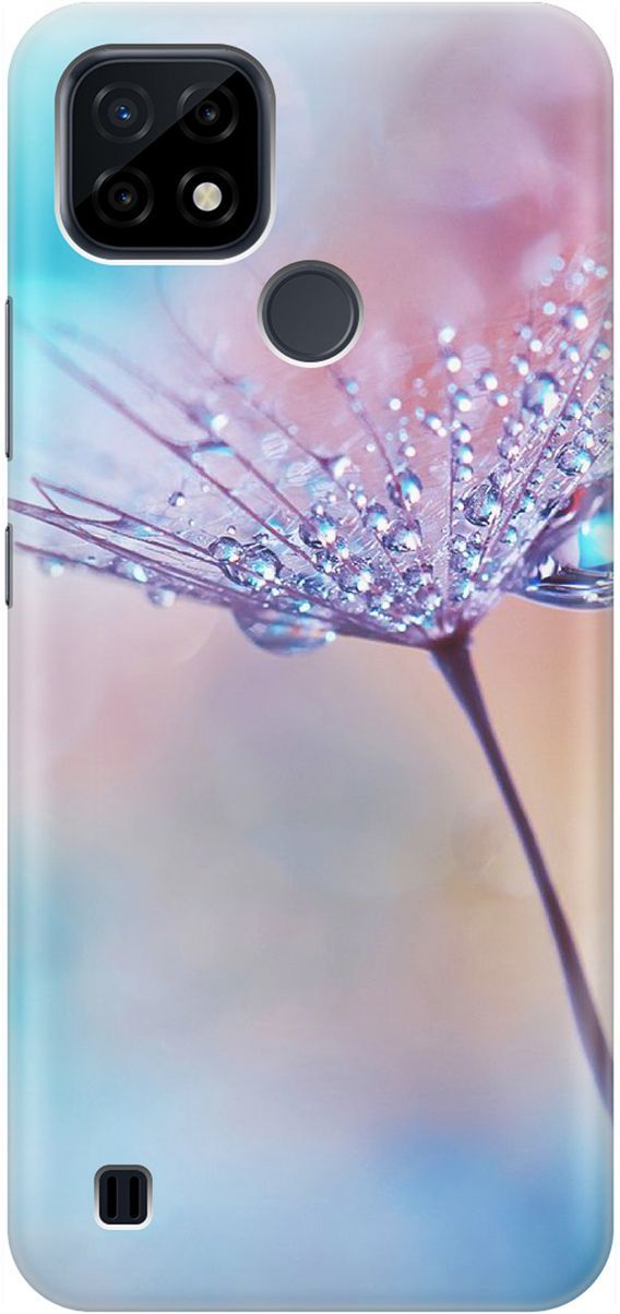 

Силиконовый чехол на realme C21 "Капелька на одуванчике", Голубой;розовый, 1523