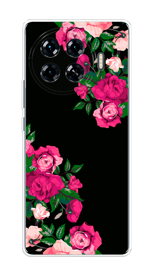 

Чехол на Tecno Spark 20 Pro Plus "Розы фуксия", Черный;розовый;зеленый, 305050-1