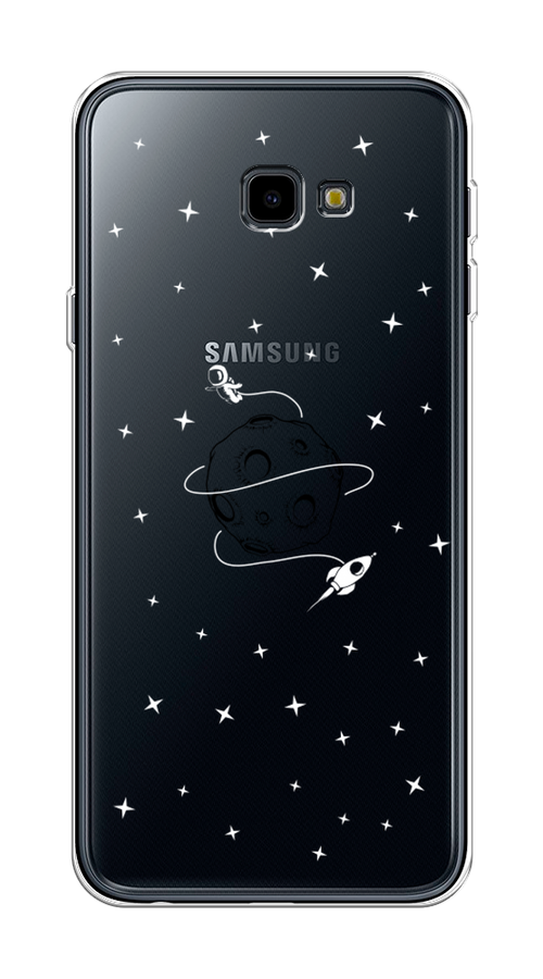 

Чехол на Samsung Galaxy J4 Plus 2018 "Полет вокруг луны", Белый;серый;черный, 26850-2