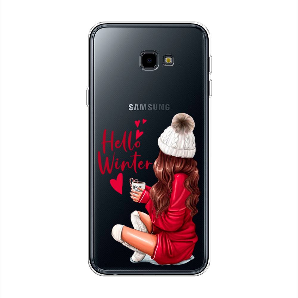 

Чехол на Samsung Galaxy J4 Plus 2018 "Hello winter", Красный;белый;коричневый, 26850-5