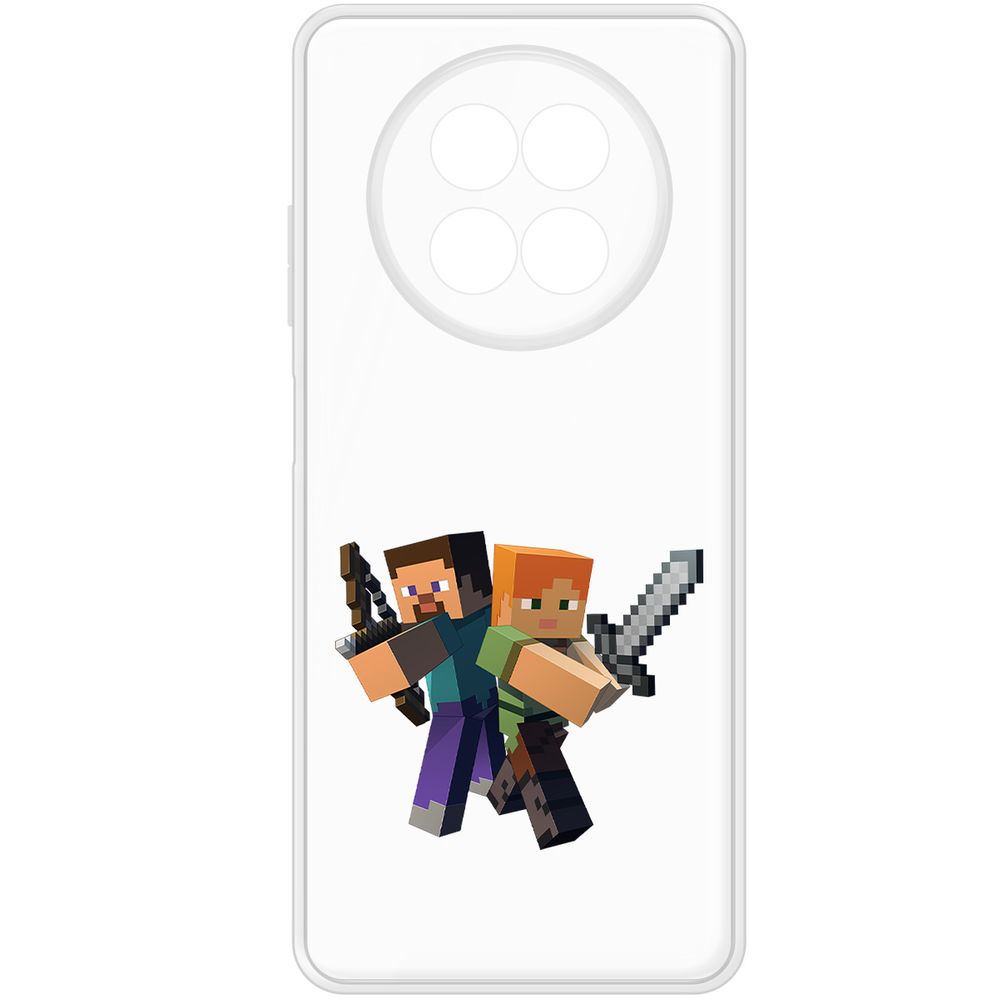 

Чехол-накладка Krutoff Clear Case Minecraft-Стив и Алекс для Realme 13+ 5G, Прозрачный