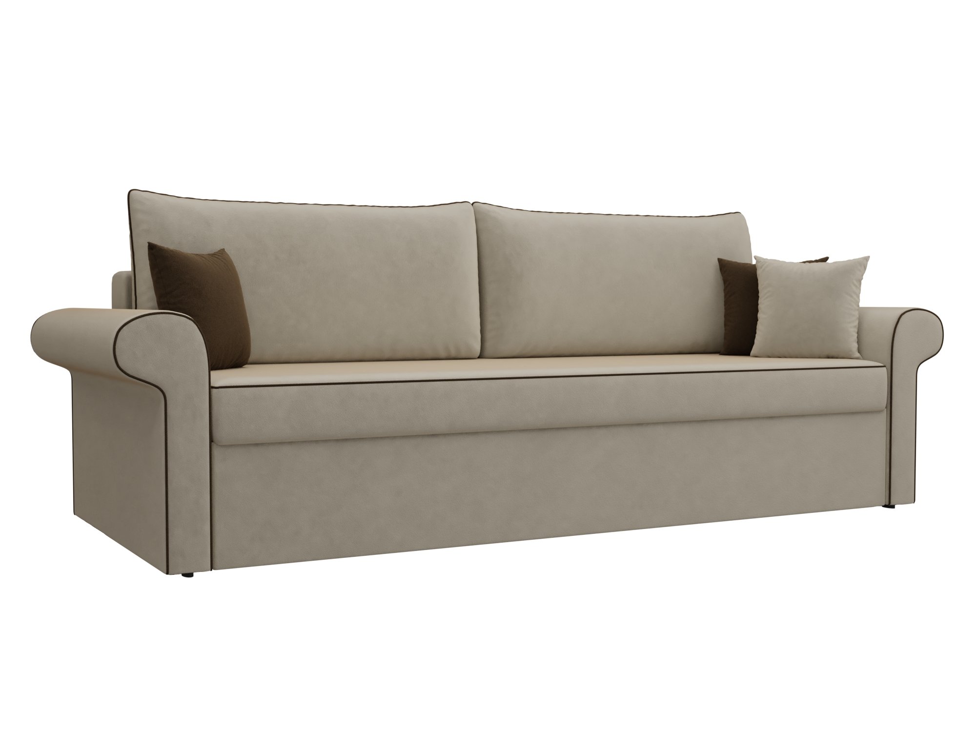 

Диван прямой Милфорд микровельвет бежевый, Диван прямой Милфорд