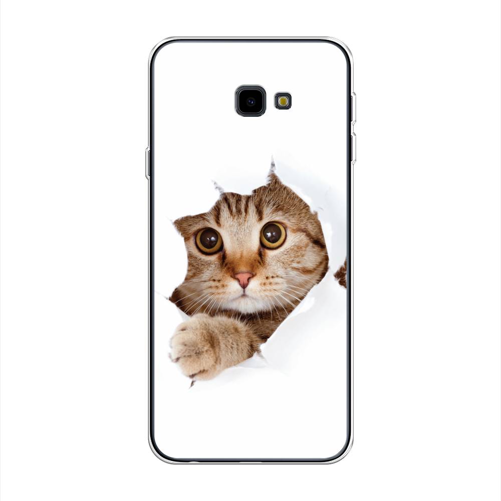 

Чехол на Samsung Galaxy J4 Plus 2018 "Кот и бумага", Белый;коричневый, 26850-1