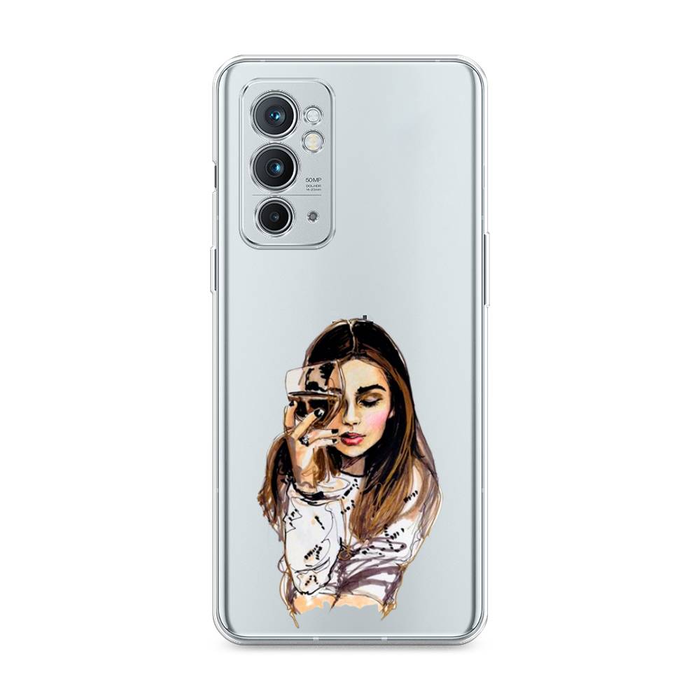 

Чехол Awog на OnePlus 9RT / ВанПлас 9RT "Девушка с бокалом", Коричневый;прозрачный;бежевый, 152050-7