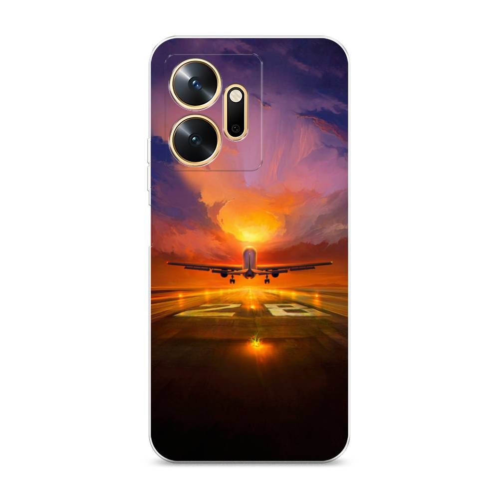 

Чехол на Infinix Zero 20 "Самолет на посадке", Оранжевый;синий, 3102550-6