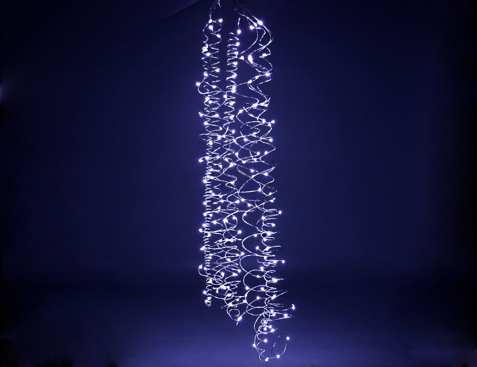 Гирлянда 200 холодных белых mini LED-ламп, 10*2 м+5 м, уличная, Koopman International