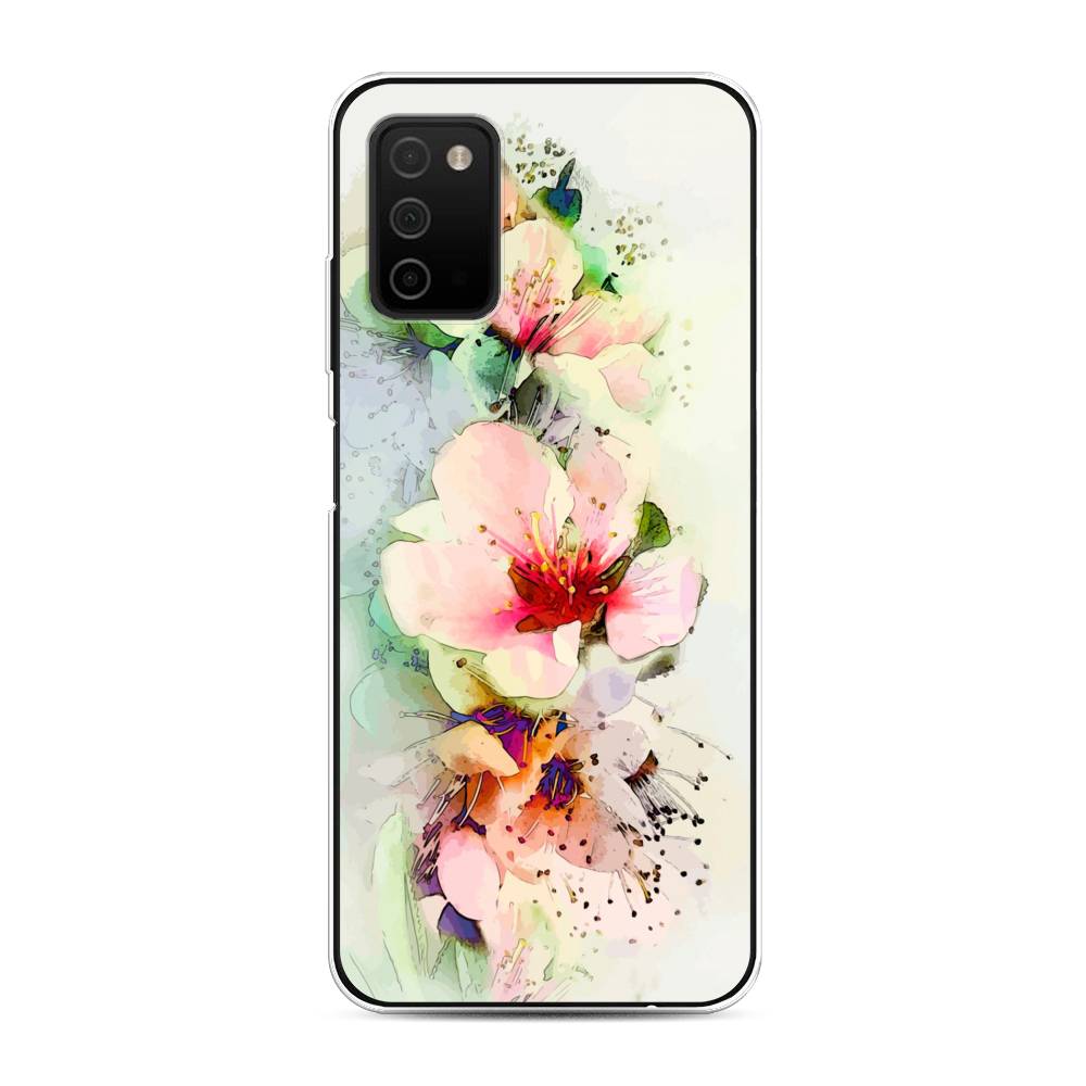 

Чехол на Samsung Galaxy A03s "Нежные цветы", Зеленый;розовый, 2103250-2