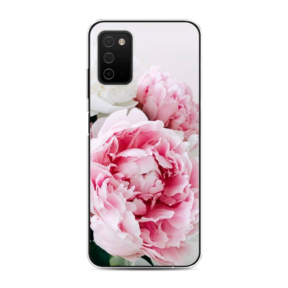 

Чехол на Samsung Galaxy A03s "Розовые и белые пионы", Розовый;белый, 2103250-2