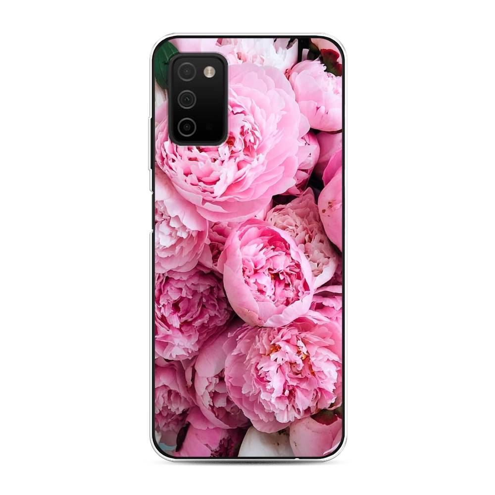 

Чехол на Samsung Galaxy A03s "Розовые пионы", Бежевый;розовый, 2103250-2