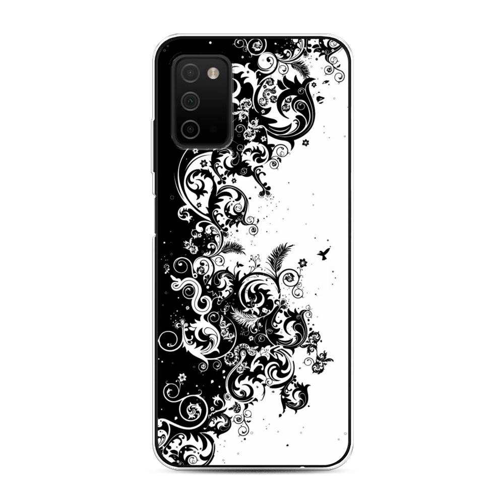 

Чехол на Samsung Galaxy A03s "Черно белый узор", Белый;черный;серый, 2103250-3