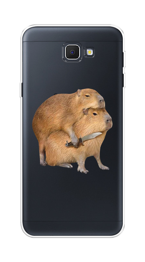 

Чехол на Samsung Galaxy J5 Prime 2016 "Капибара с ножом", Бежевый, 22950-1
