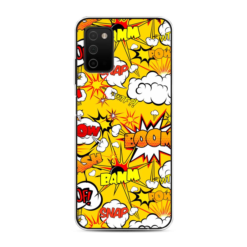 

Чехол на Samsung Galaxy A03s "Поп Арт эффекты", Желтый;белый;оранжевый, 2103250-6