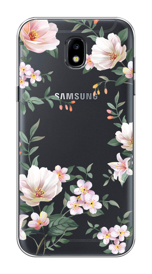 

Чехол на Samsung Galaxy J5 2017 "Beautiful white flowers", Бежевый;зеленый, 22850-1