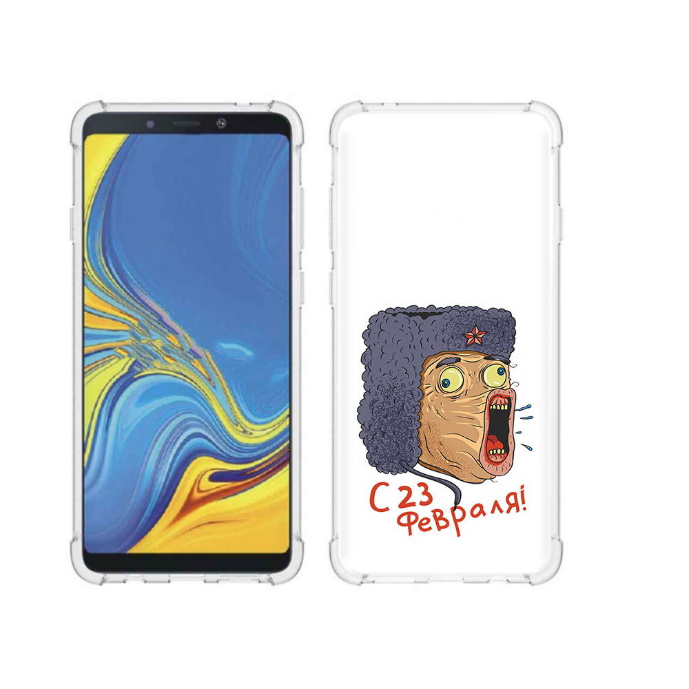 

Чехол MyPads Tocco для Samsung Galaxy A9 23 февраля смешная эмоция (PT118683.560.15), Прозрачный, Tocco