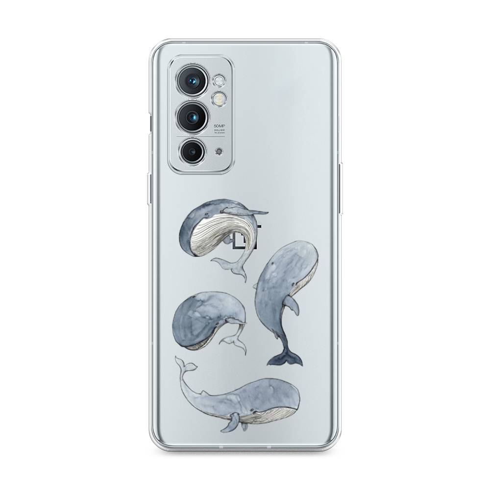 

Чехол Awog на OnePlus 9RT / ВанПлас 9RT "Киты", Белый;прозрачный;голубой, 152050-1