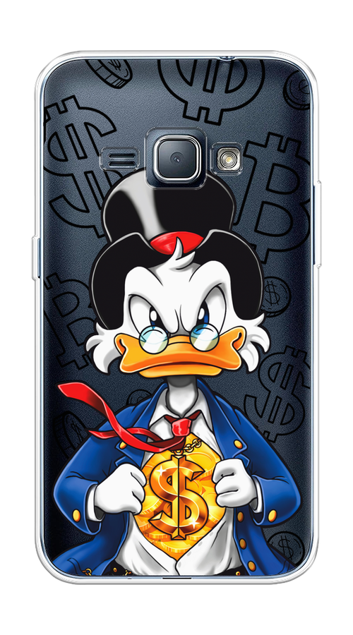 

Чехол на Samsung Galaxy J1 2016 "Scrooge Goldman", Черный;белый;синий, 22150-1